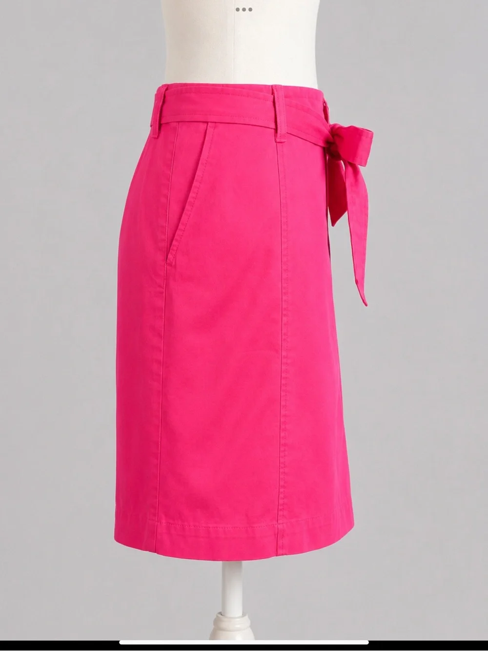 J.Crew NWT Pink Tie Waist Button Front Skirt Size 10 | Cotton Stretch | Pockets